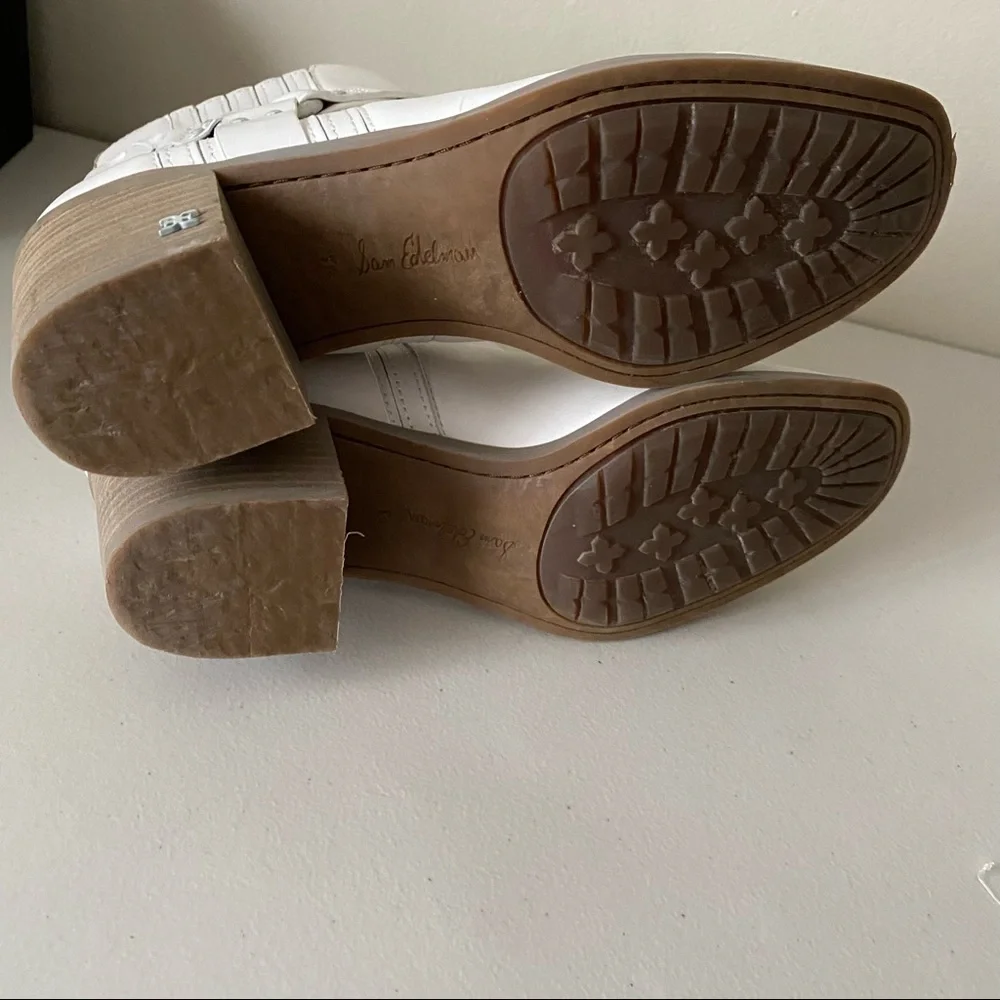 Sam Edelman Dalma Biker Bootie Ivory Leather 8.5 - Picture 13 of 13